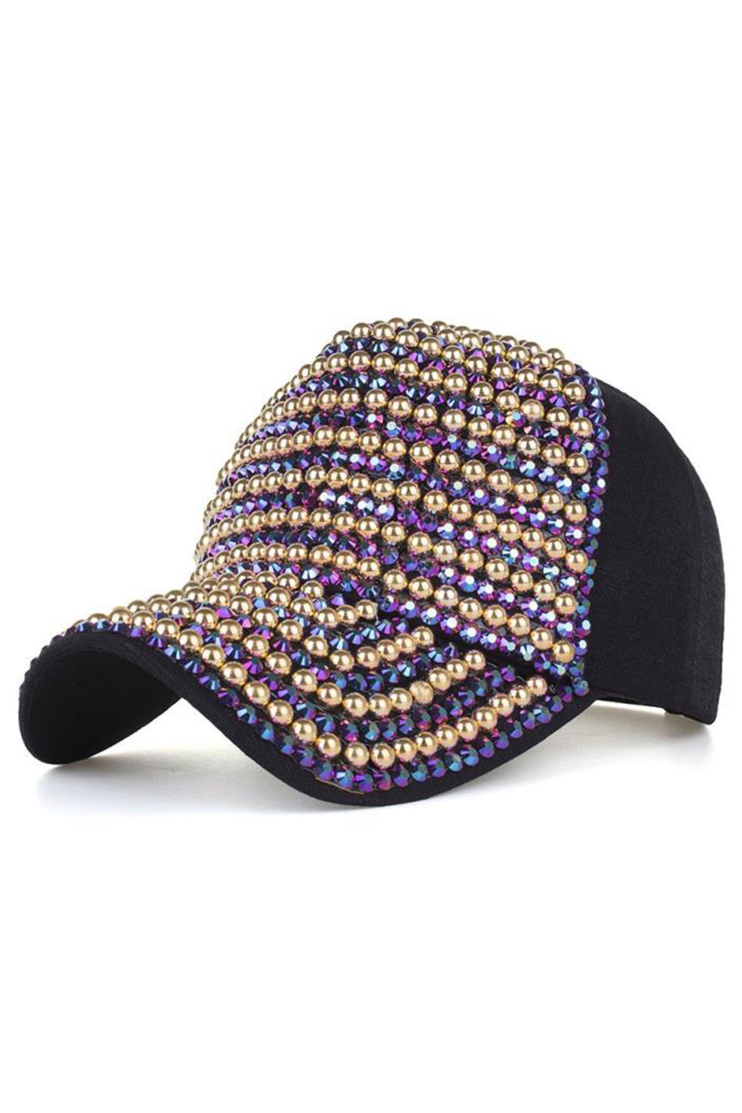 Ole - Vente Casquette de baseball – femme - Casquette en perles et strass C05064