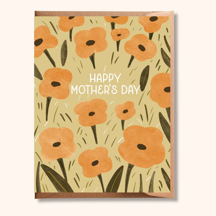 Happy Mother’s Day Flower Card | Illustrated Floral Greeting for wholesale by Brush & Bird Paper Co.