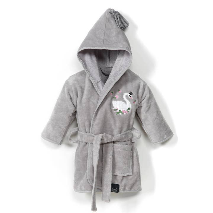 Bathrobe Bamboo Soft - Small - Moonlight Swan - Grey for wholesale by La Millou USA