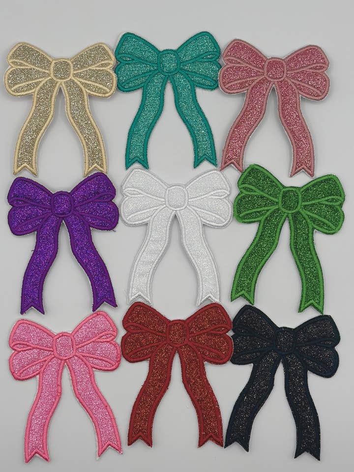 Custom Embroidered Side Bow Patch - (Set on (Set of 2) for wholesale by Marden S Design