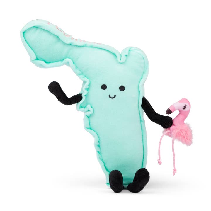 Florida State Plush Doll with Flamingo - Stuffed States USA for wholesale by Stuffed States USA