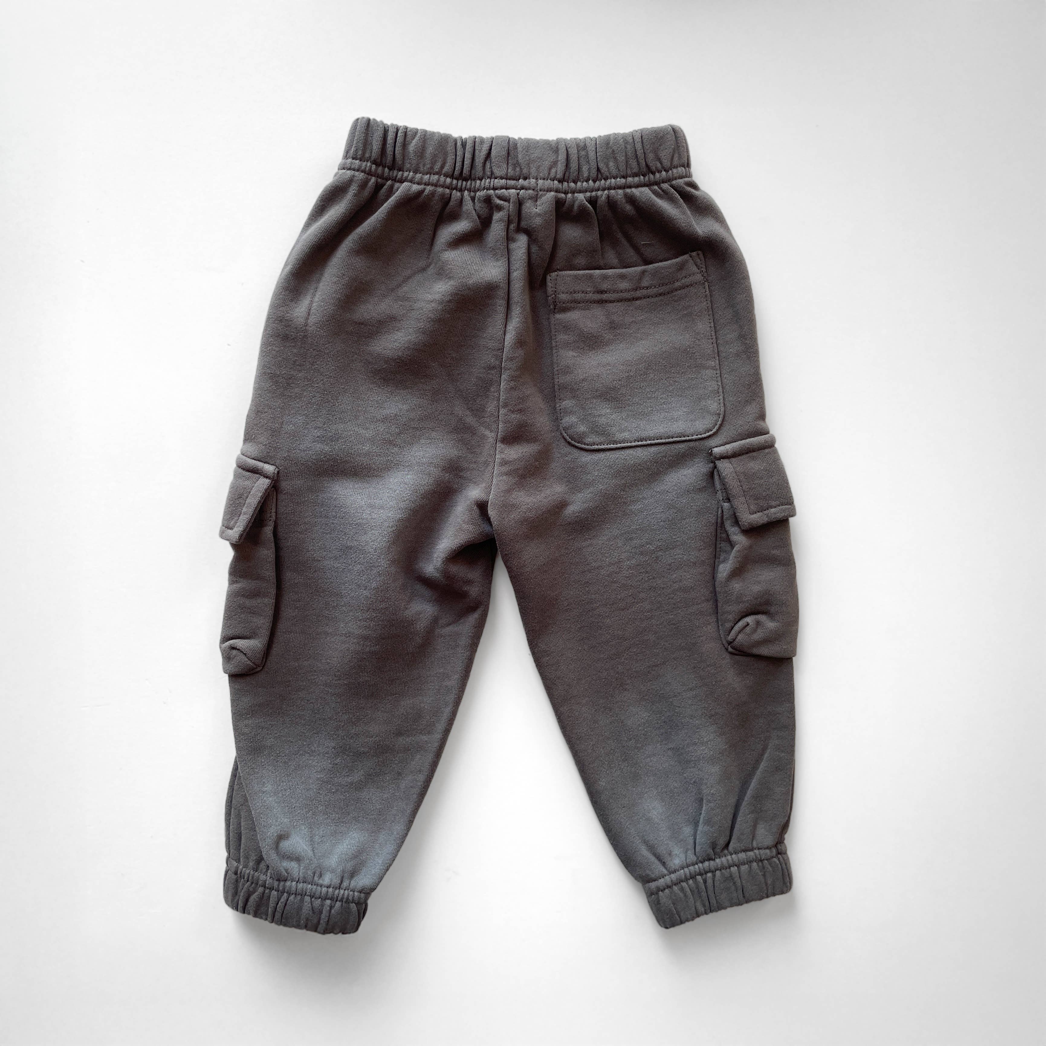Lucky Link - Wholesale Lounge Sweatpants/Joggers - Kids - Toddler Classic Cargo Sweatpants in Stonewash2