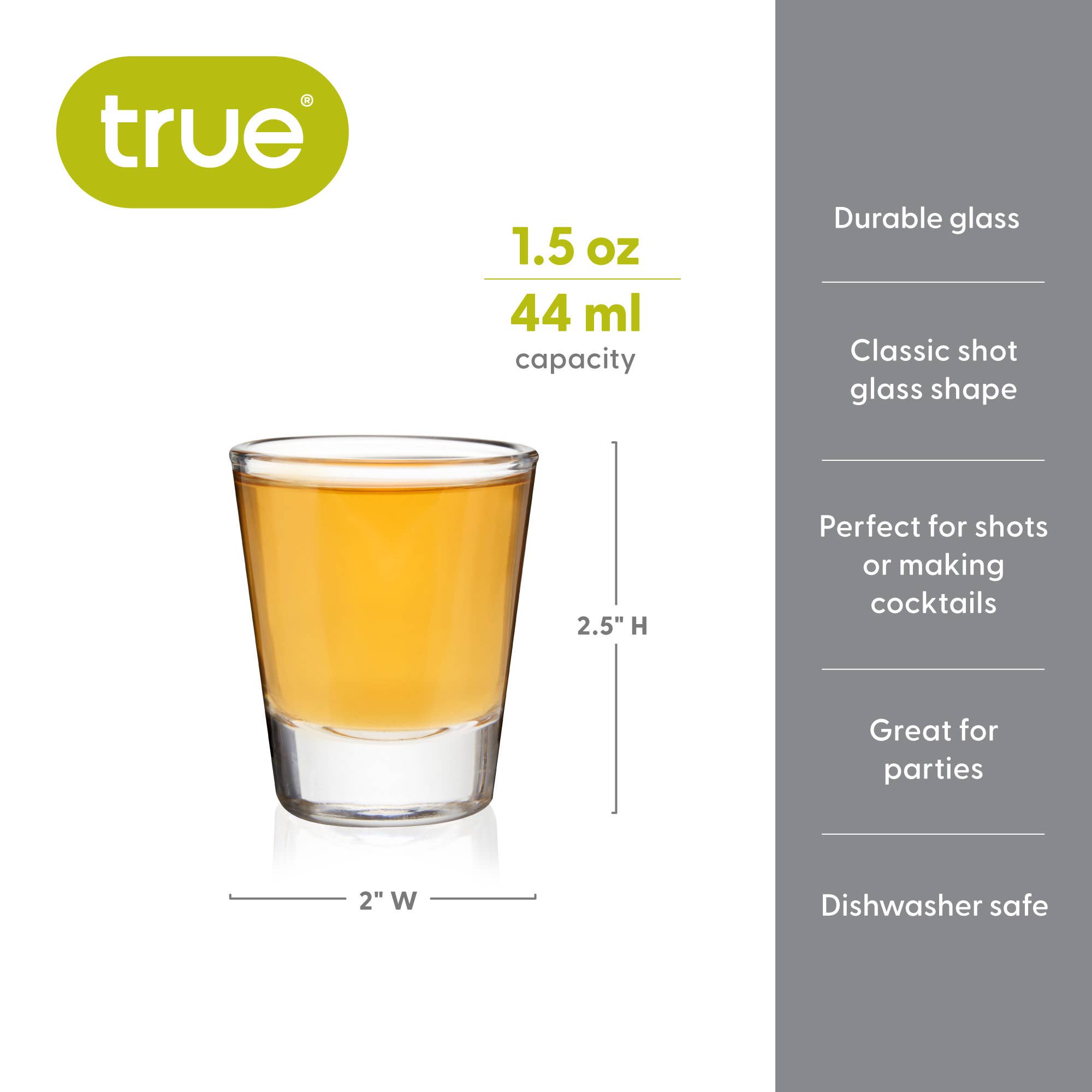 TRUE - Wholesale Shot Glass - Classic Glass Shot Glass 1.5 oz CDU of 124
