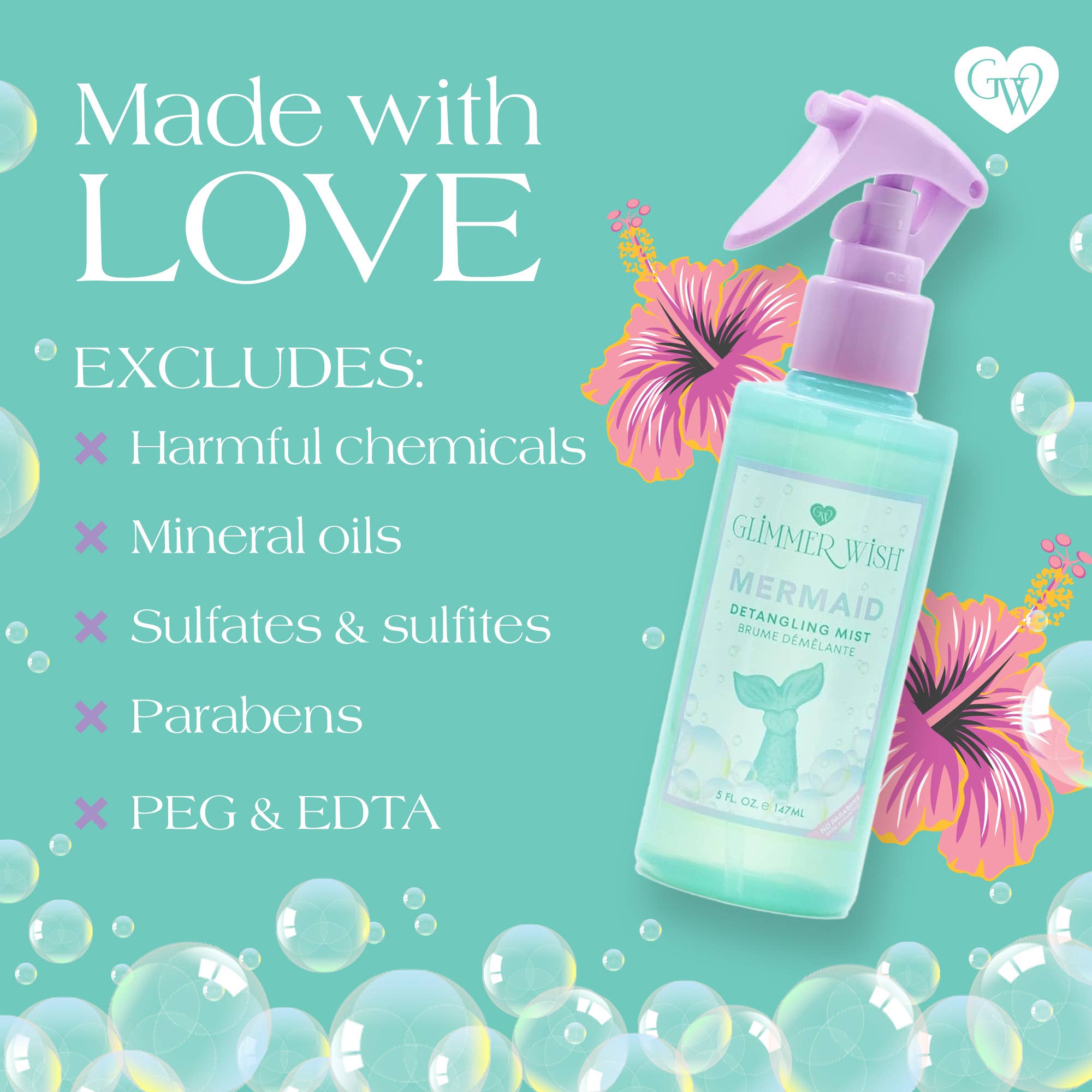 Glimmer Wish - Venta al por mayor Fijador de pelo - Niños y bebés - Bruma desenredante para cabello de sirena5