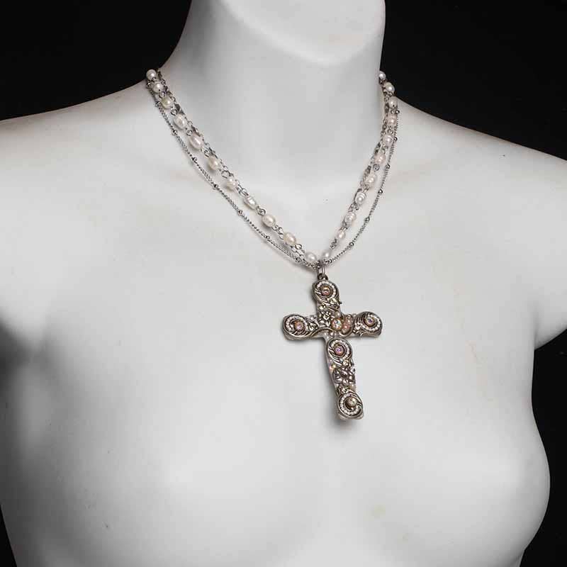 Michal Golan Jewelry - Wholesale Pendant/Charm Necklace - Silverlining Cross Necklace1