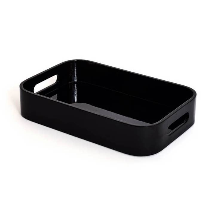 Tabuleiro de verniz - Preto - Pequeno por atacado de Von Gern Home