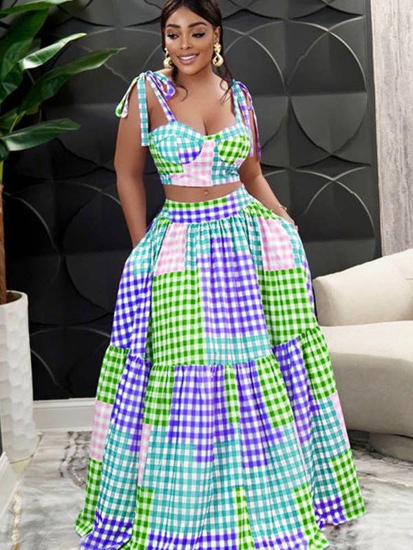 Aria Romance - Wholesale Top & Skirt Set - Women's - Halter vest wrap hip skirt dress two-piece set