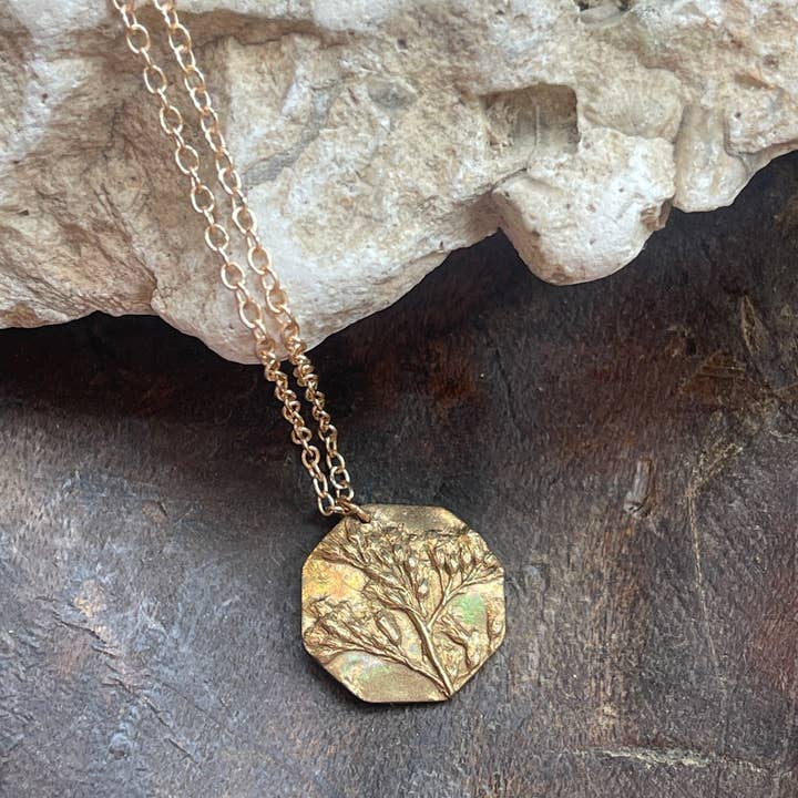 Octagon Goldenrod Necklaces - Silver, Bronze, or Copper for wholesale by Ozark Impressions Jewelry