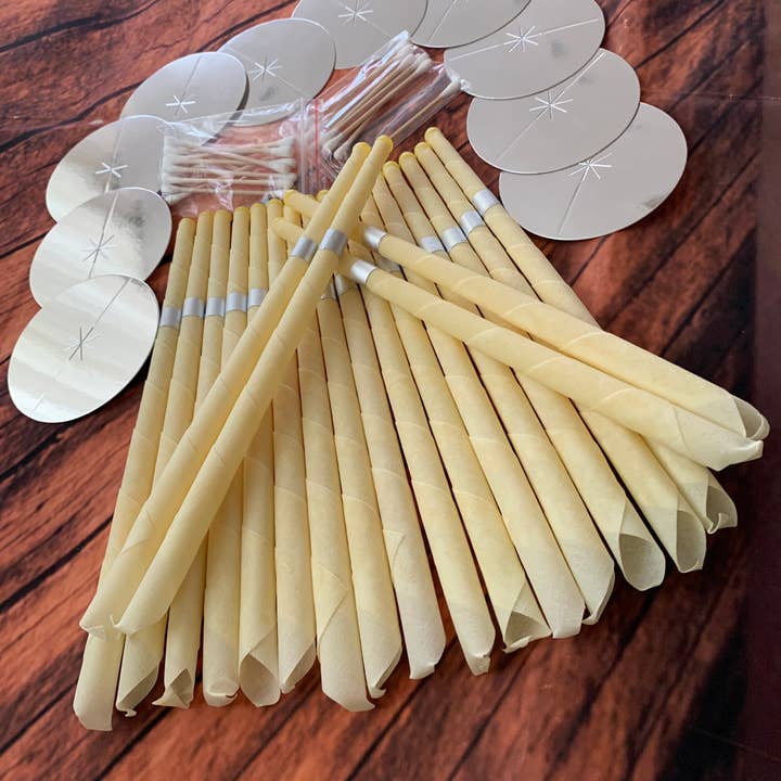 Stilnati - Wholesale Tapered Candle/Candlestick - 40 Pcs Ear Wax Removal Beeswax Candles Ear Candles Handmade