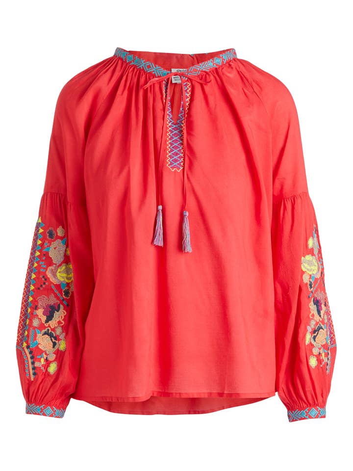 Raj Trading & Imports (USA) Inc. - Wholesale Blouse - Women's - Adriana Floral Needlepoint Embroidered Top2