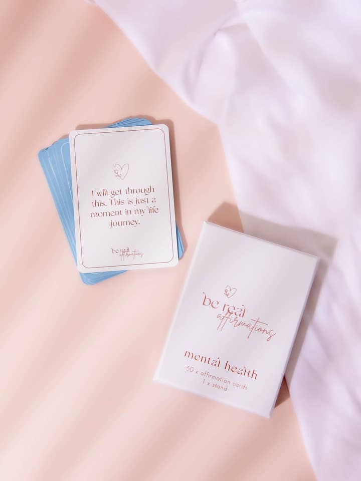 Mental health affirmation cards for wholesale by Be real affirmations