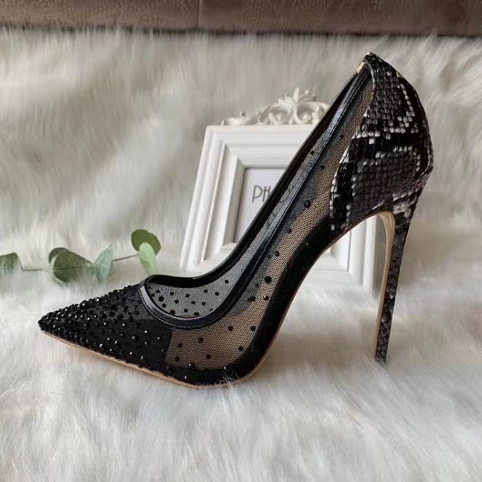 Productseeker - Wholesale High Heels - Women's - SH022 Sultry Snake Print Rhinestone Stilettos3
