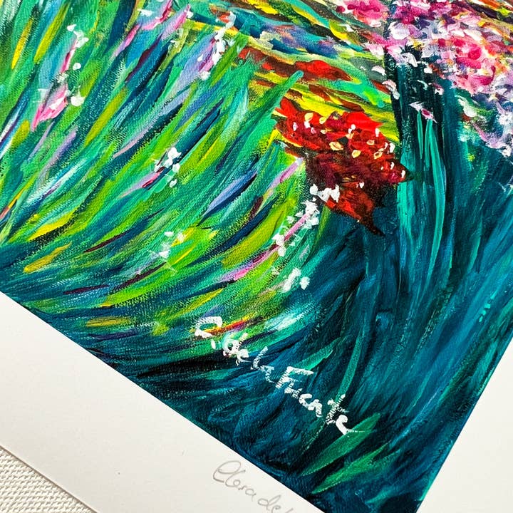 Clara de la Fuente Artist - Wholesale Art Print - Pink Yellow Colorful Happy Hawaii Print. Gift & Decor3