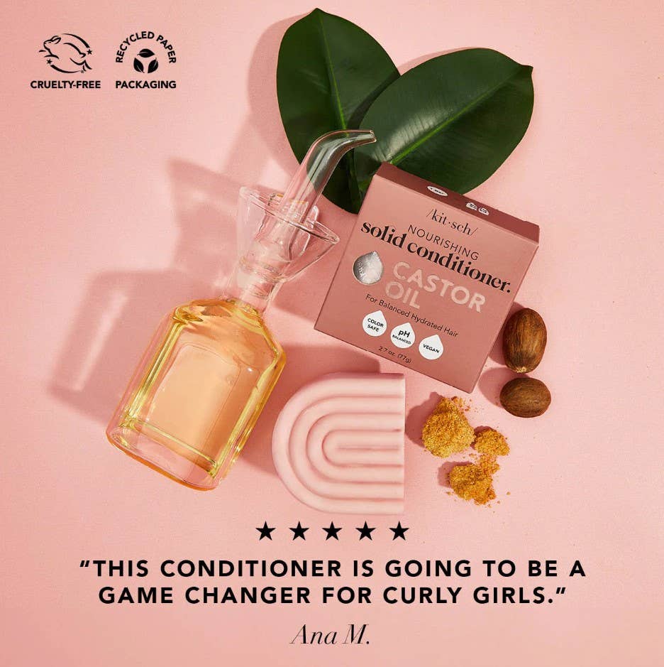 KITSCH - Vente Après-shampoing - Bar revitalisant nourrissant à l'huile de ricin1