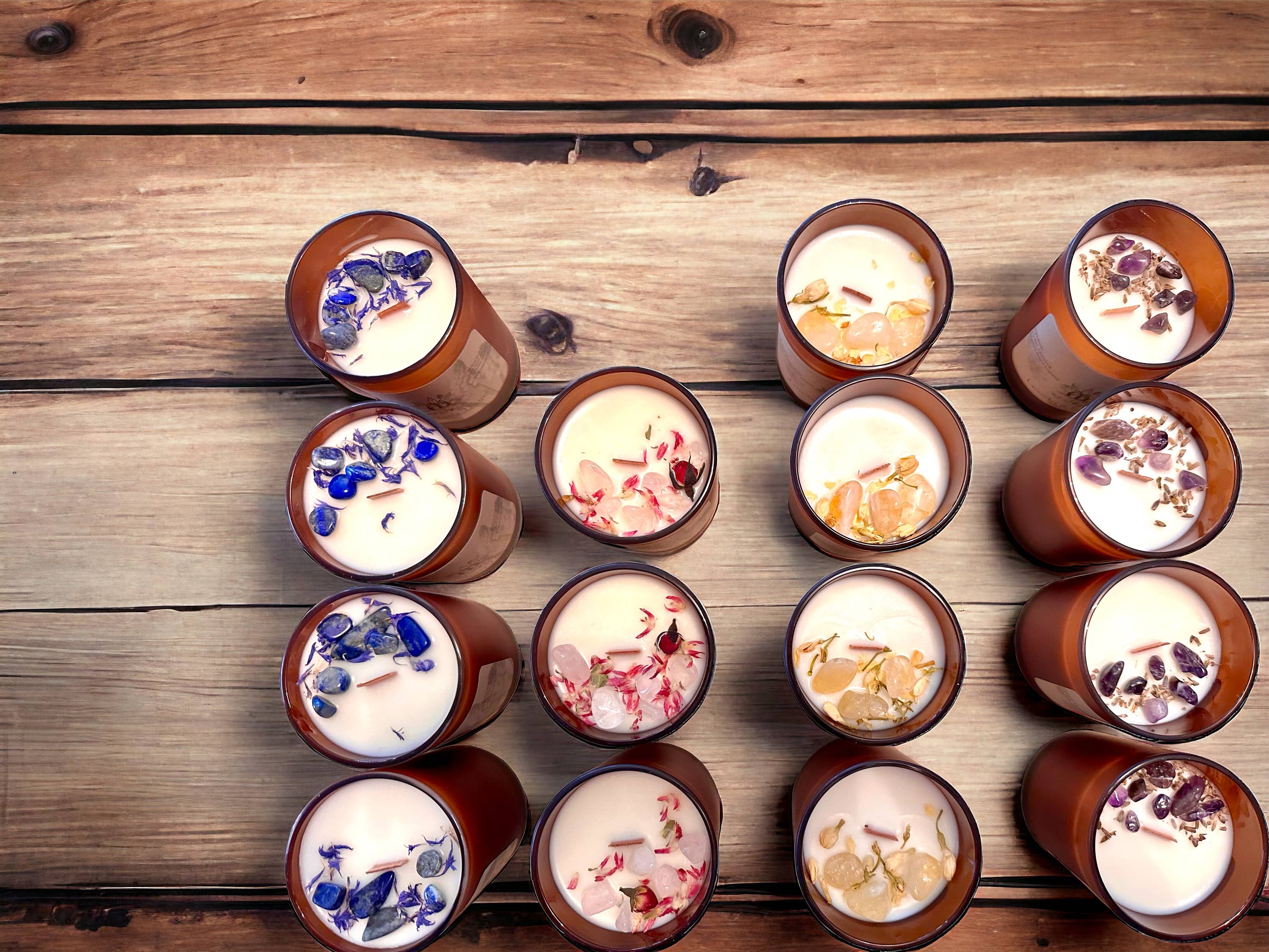 Well Fed Wolf L.L.C. - Wholesale Jar/Filled Candle -  Organic Soy Wax Candle w/ Bamboo Lid, Natural Oils,Crystals3