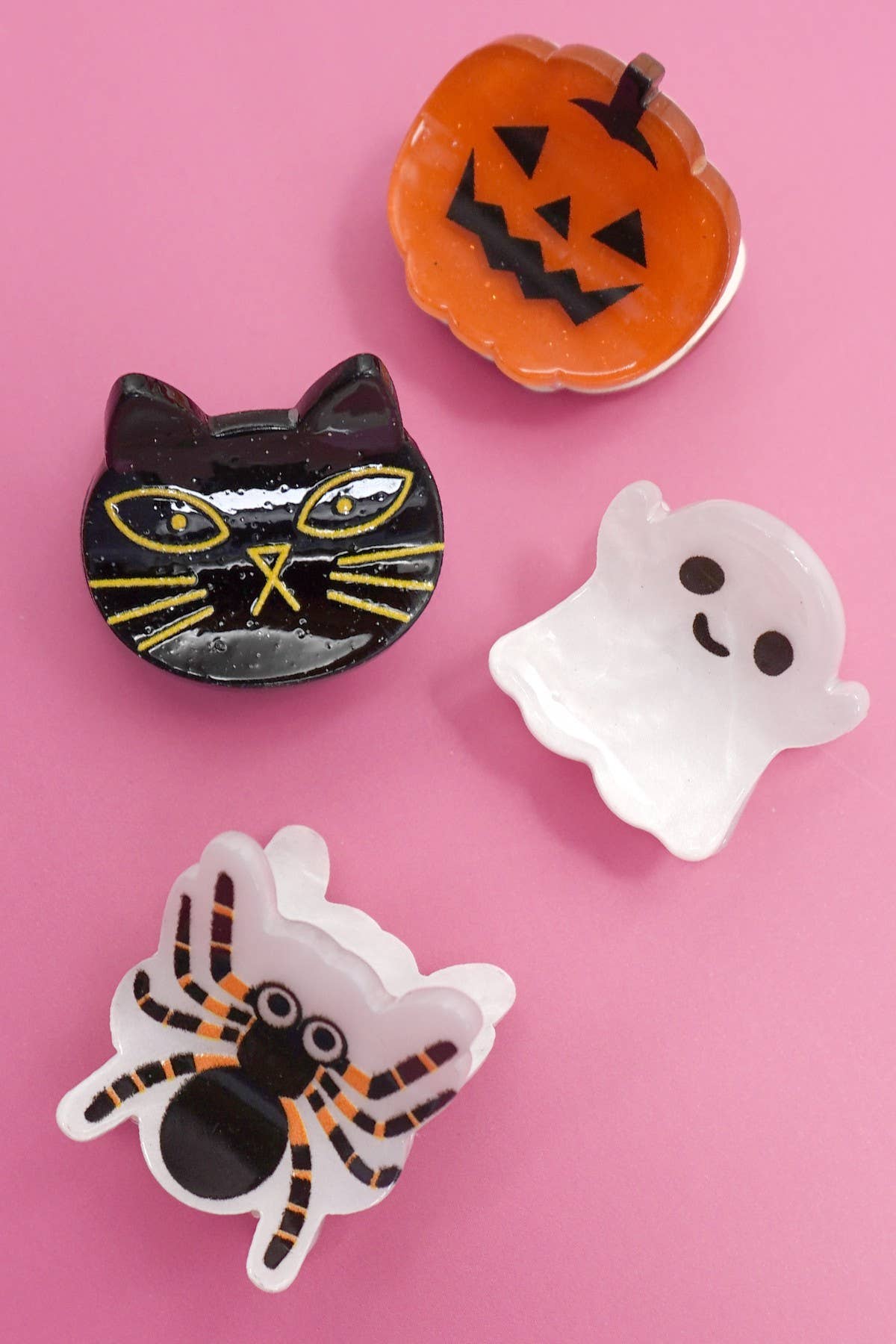 HALLOWEEN PUMPKIN GHOST SET OF 4 HAIR CLAW CLIPS | 40H973 for wholesale on Faire7