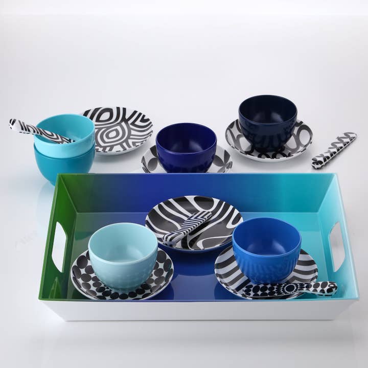 French Bull - Wholesale Appetizer Serveware - Black and White 6.5" Appetizer Plate - Set of 61