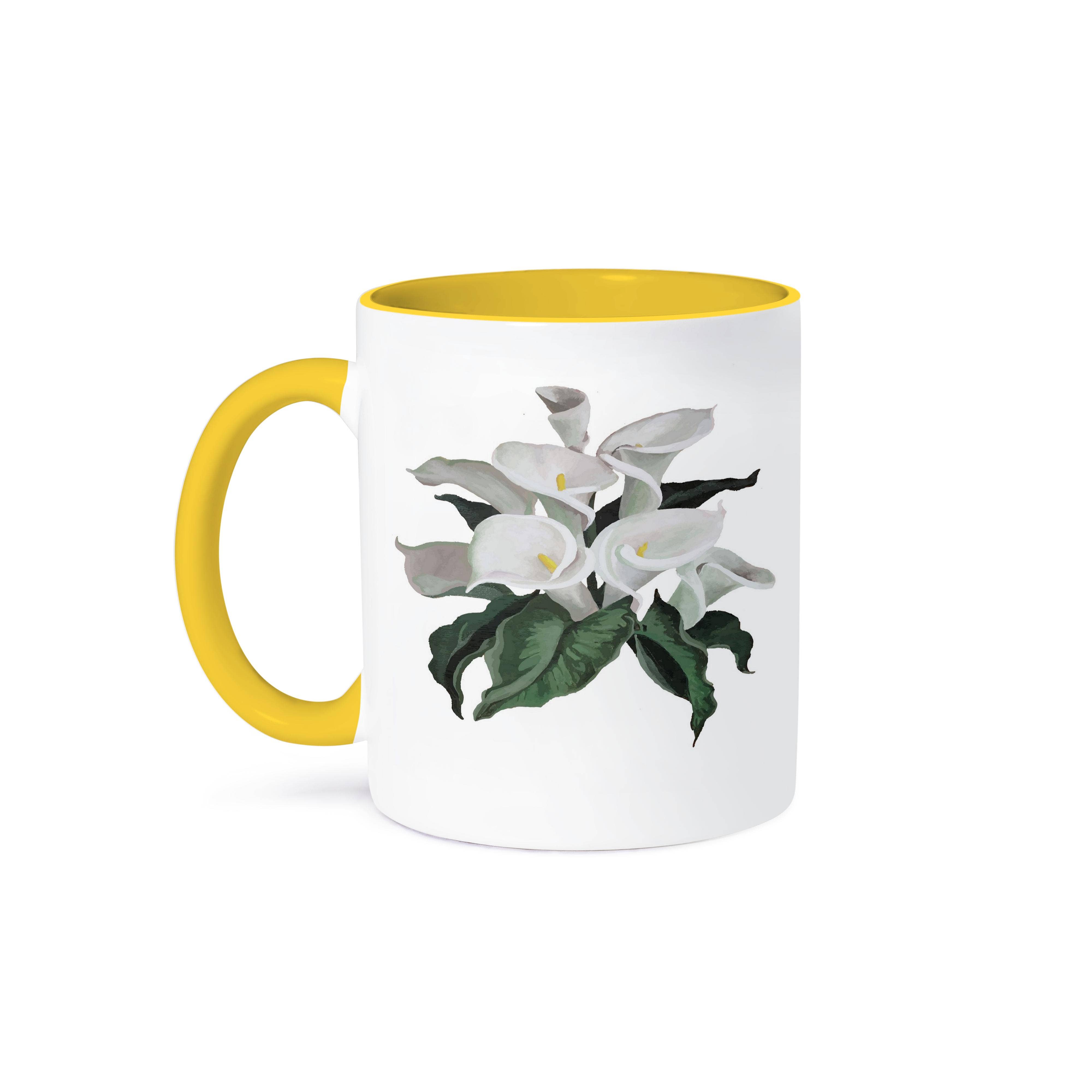 3dRose - Wholesale Coffee Mug - 3dRose, Painted Cream Calla Lilies Vector, Mug0