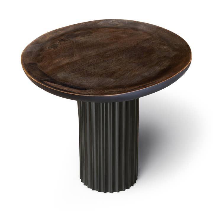 Beistellschrank aus Holz mit schwarzem Metallgestell 45x42x42 cm – SOREN für den Großhandel von Now's Home