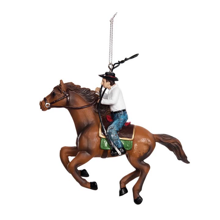 Christmas Cowboy On Horse Ornament for wholesale by C&F Home