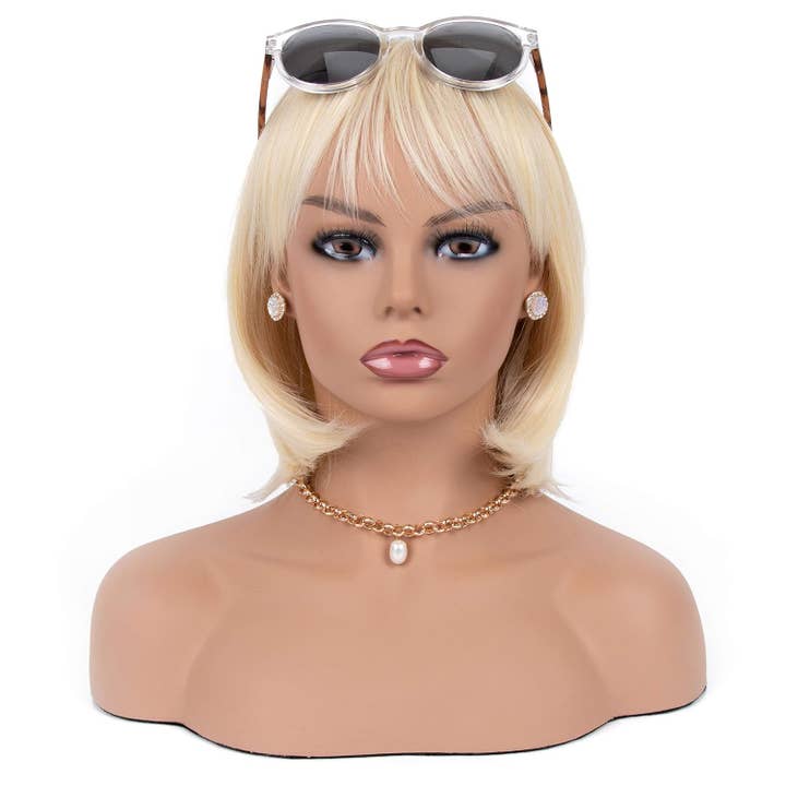 Realistic Mannequin Head Bust Wig Display and Styling 7645BS for wholesale by A1 PACIFIC INC.