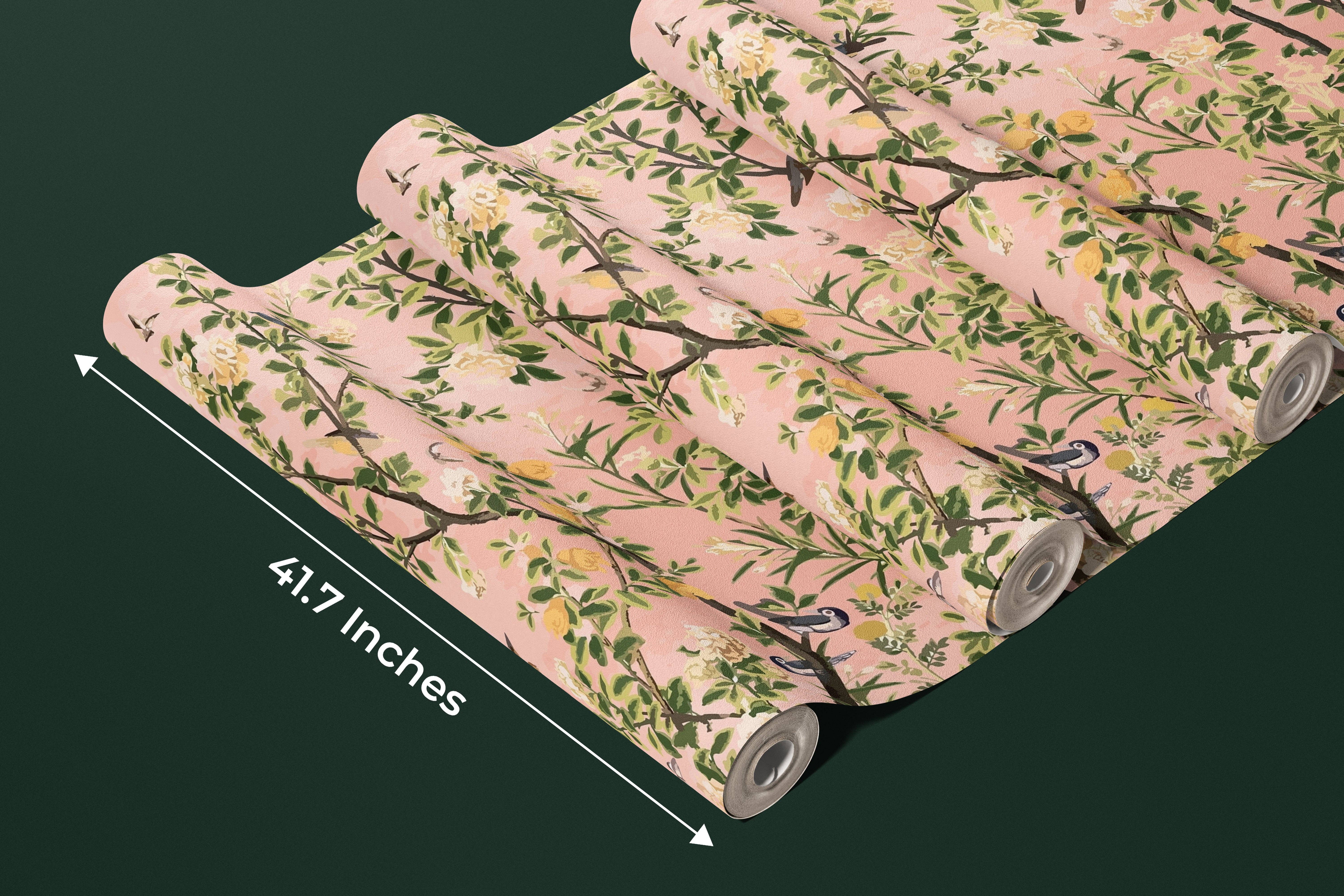 Walloro Luxury Embossed Wallpaper - Vendita all'ingrosso Carta da parati - Carta da parati Giardino di Peonie, Uccelli, Murale Floreale, Arte Murale su Misura di Grandi Dimensioni, Non Tessuto, Non Adesivo, Carta da Parati Moderna, Rimovibile4