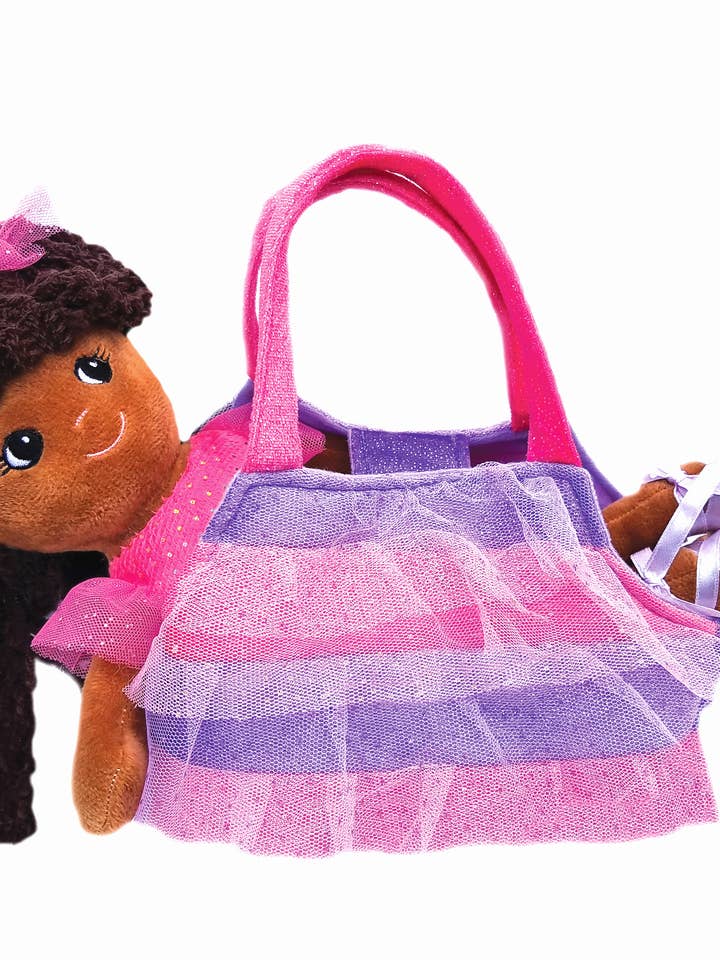 Elana Sparkle Ballerina med taske - mørk hud for engroshandel hos GirlzNDollz