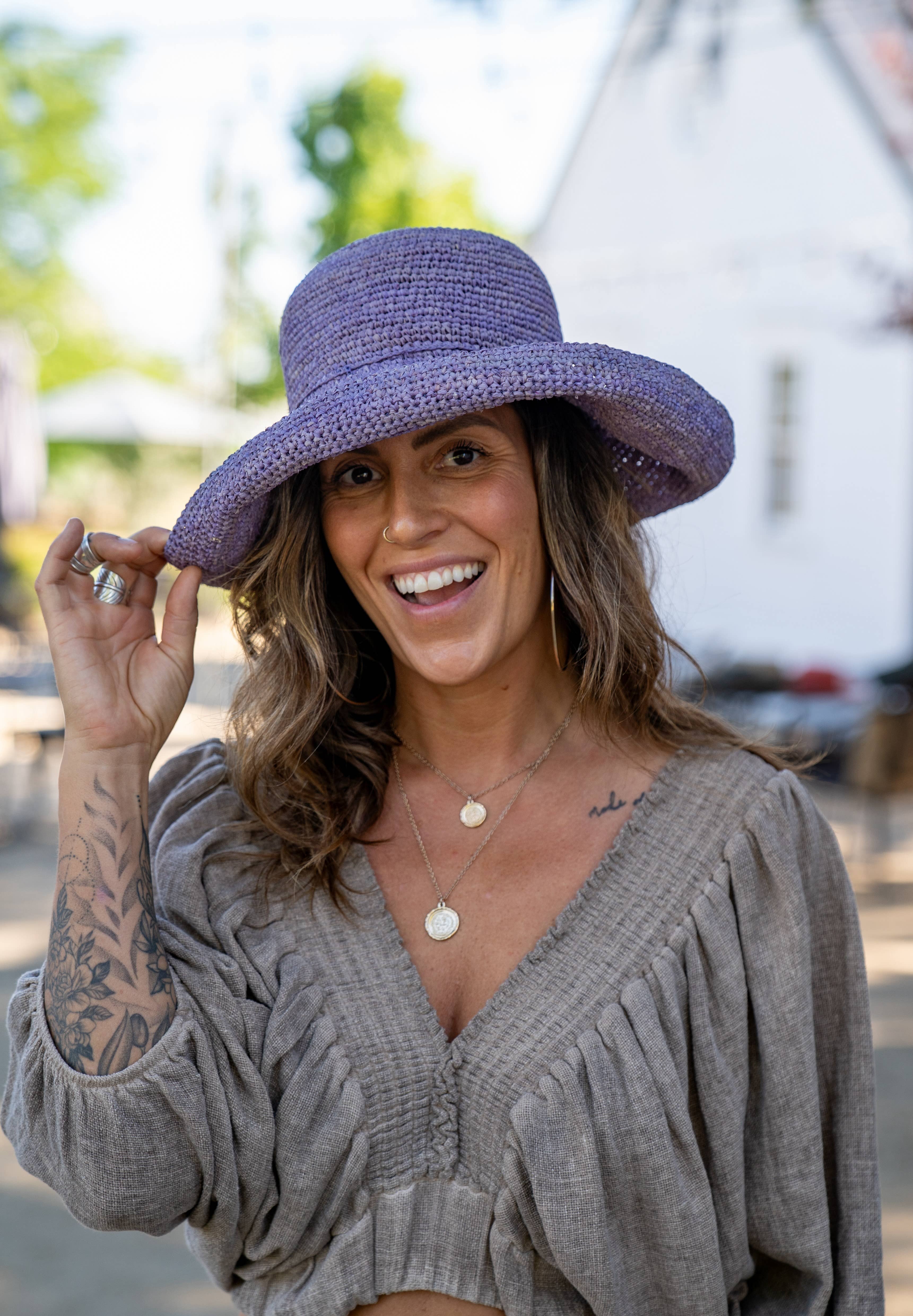 Shebobo - Wholesale Straw Hat - Women's - Leor 3" Brim Crochet Straw Sun Hats3