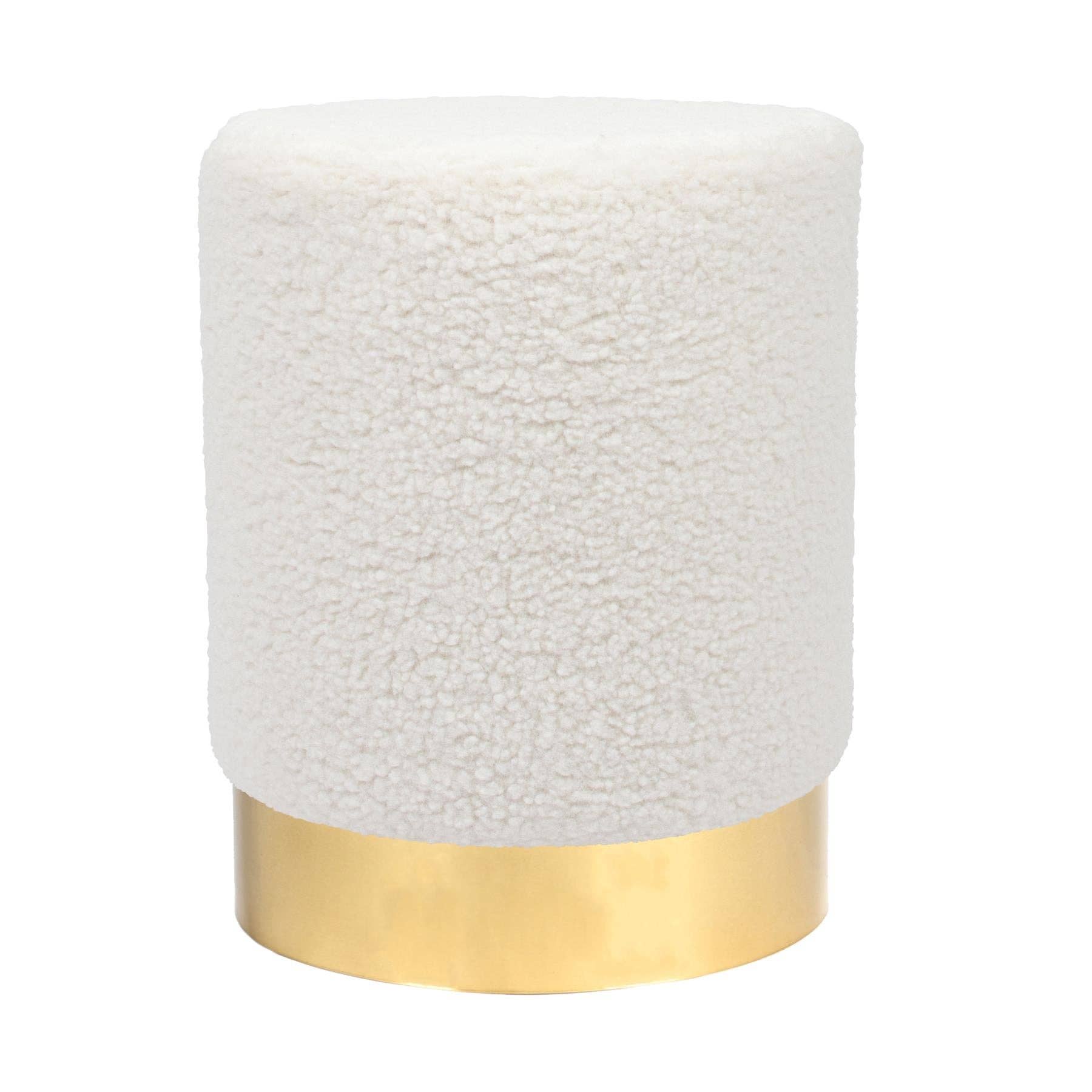 Rinkit Ltd - Wholesale Stool - Cream H36 x D29cm Round Boucle Footstool - By Harbour Housewares0