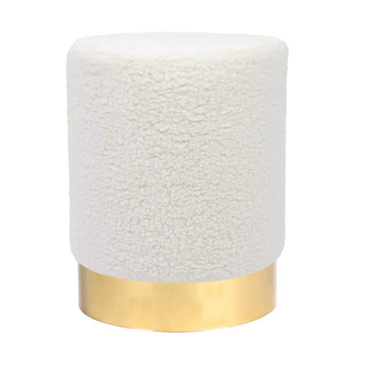 Rinkit Ltd - Wholesale Stool - Cream H36 x D29cm Round Boucle Footstool - By Harbour Housewares