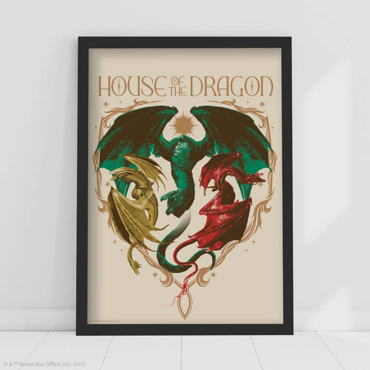 Stampa di House of the Dragon – Poster da parete con draghi Vhagar Syrax Caraxes per la vendita all'ingrosso da parte di Themed