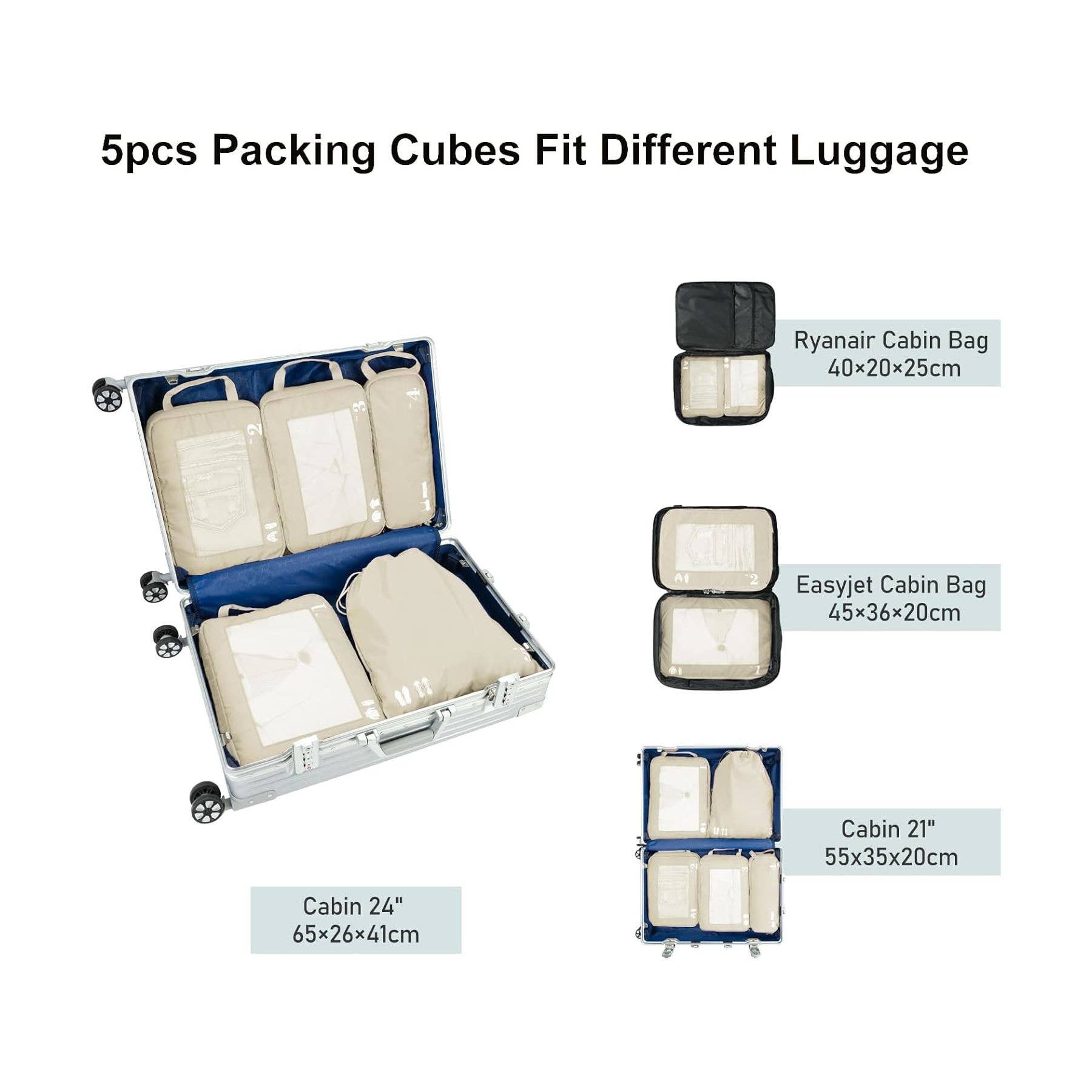 NARWEY INC - Wholesale Packing Cube - 5 Set Compression Packing Cubes for Suitcases Organiser Bags42