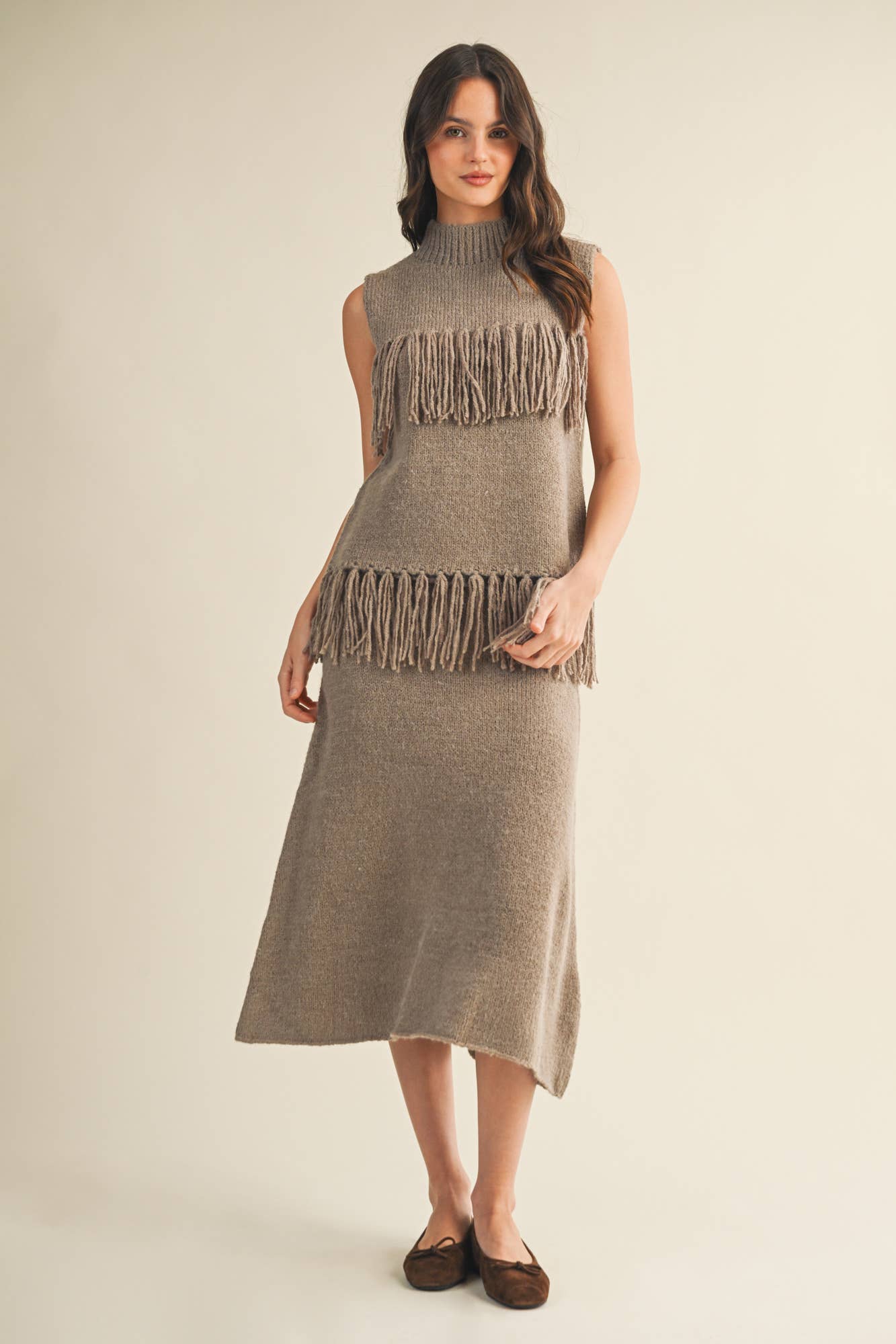 Mustard Seed - Vendita all'ingrosso Gonna - Donna - GONNA A TUBINO CON VOLANT PIEGATO4