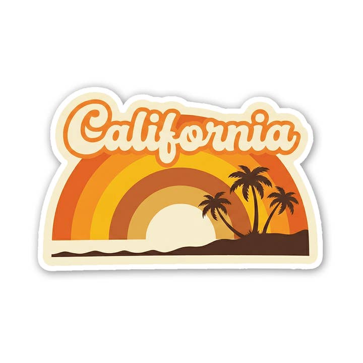 California Palm Trio - Vintage sticker for wholesale by Sticker Atlas