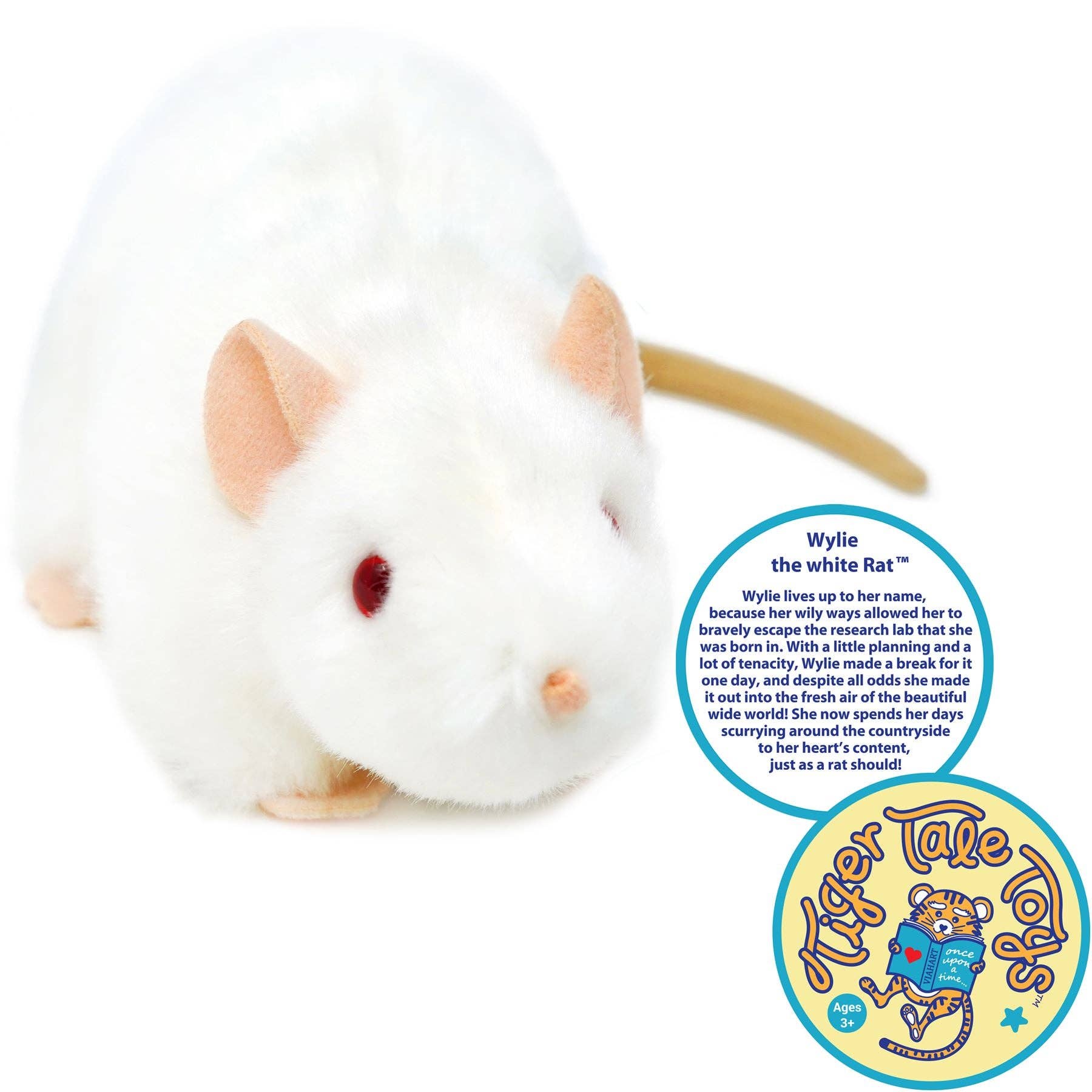VIAHART Toy Co. – wholesale Stuffed/plush toy – Kids & baby – Wylie The White Rat | 7 Inch Stuffed Animal Plush3