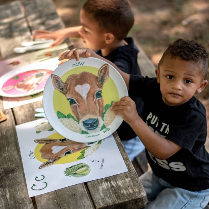 Animals are Friends Dinnerware Set- COW (Plate, Bowl, Mat) for wholesale by Be-Ve Kids