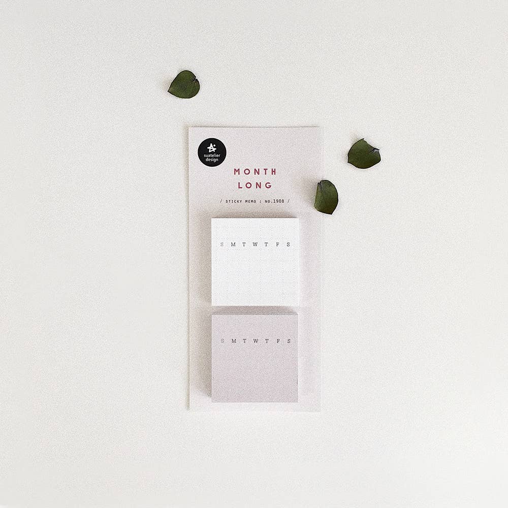 Suatelier Sticky Memo Pad - Month Long
