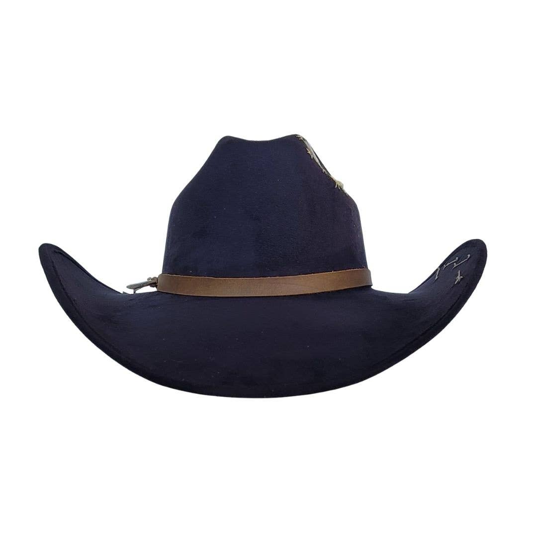 Schwarz PAX Cowboyhut aus Polyester-Veloursleder, schwarz für den Großhandel auf Faire5