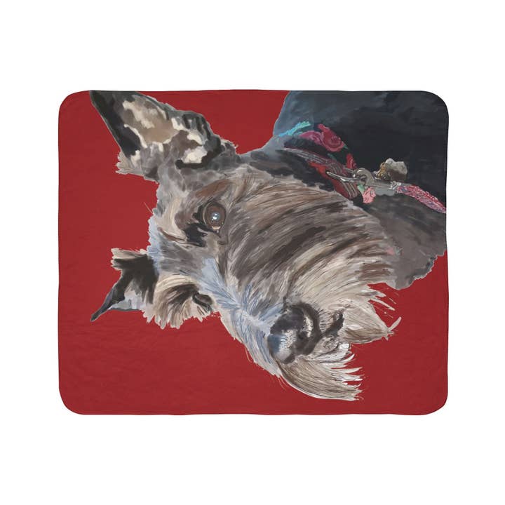Blue Cava - Wholesale Throw Blanket - Cozy Scottish Terrier Dog Lover Fleece Sherpa Blanket | Pet Gift, Home Decor2