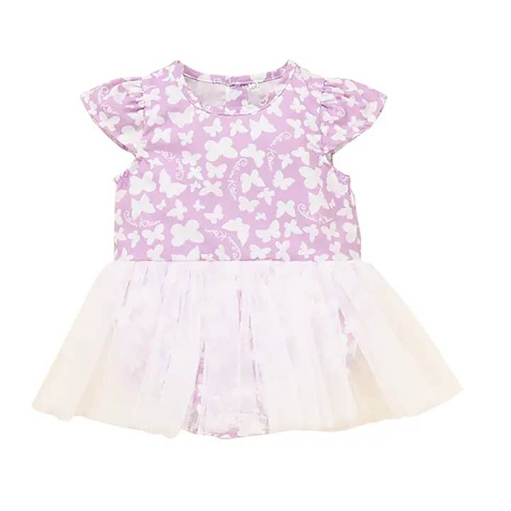 Fennco Styles - Wholesale Dress – Baby - Lilac Butterfly Tutu Baby Dress