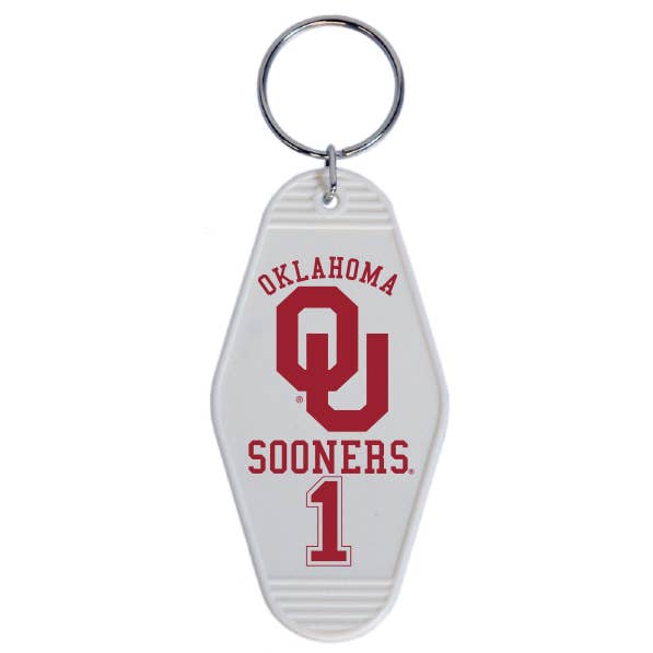 Oklahoma Sooners Keychain Motel Whi for wholesale by Jenkins Enterprises