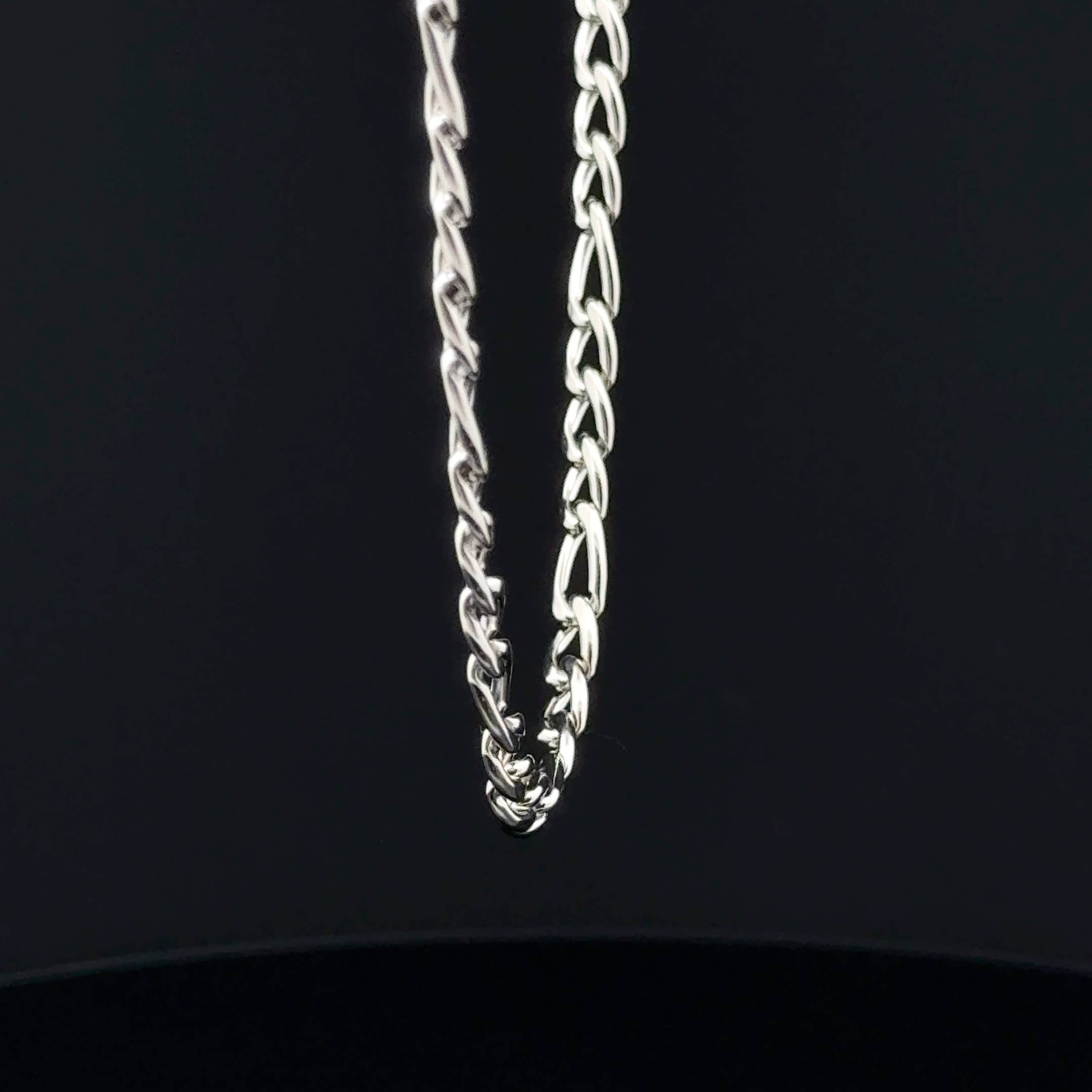 PAXPARIS – Großhandel Gliederhalskette – 5 mm silberne Figarokette für Herren2