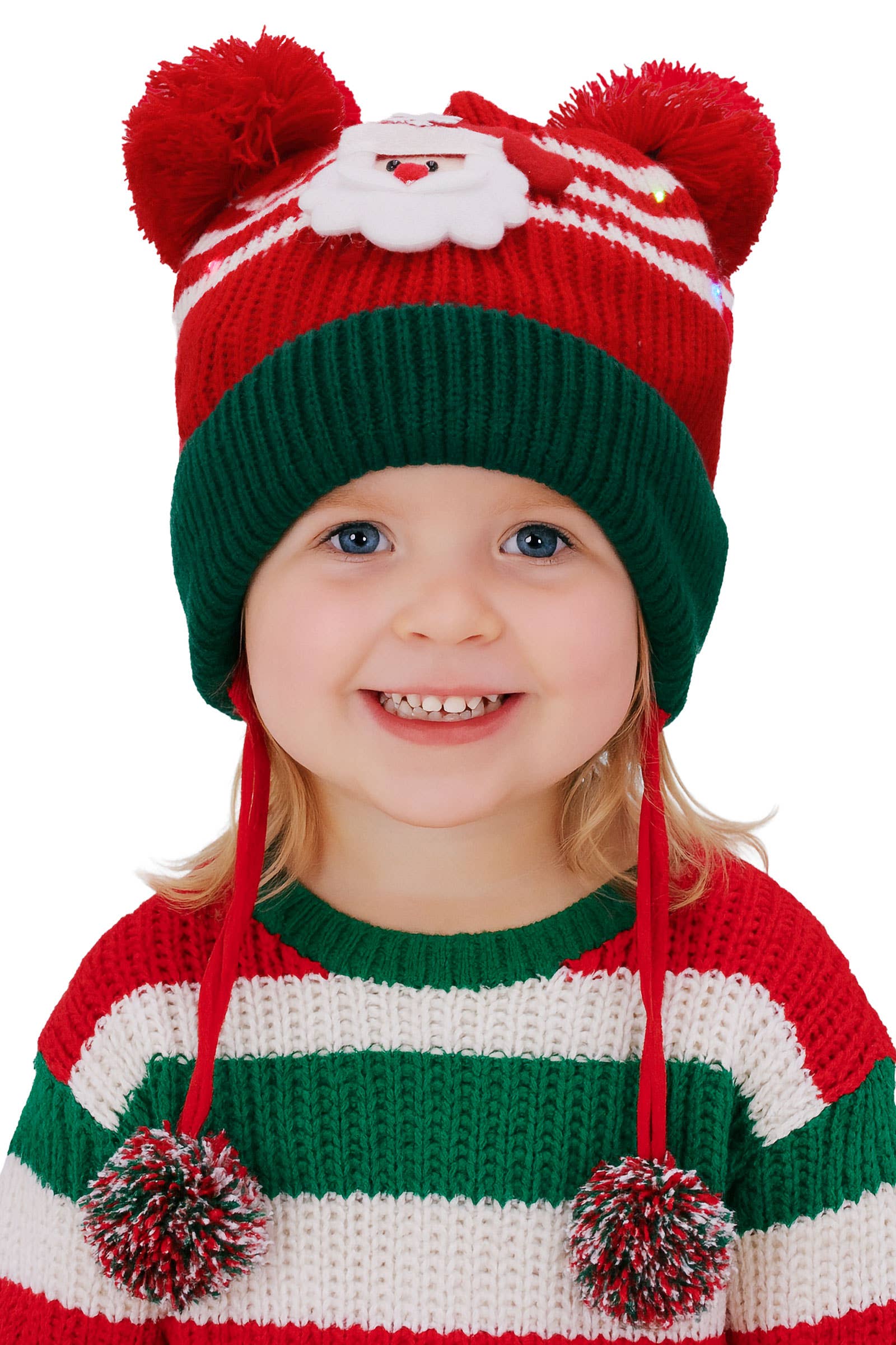 ASSORTED Kids Christmas Led Ear Cover Chin Strap Beanie for wholesale on Faire1