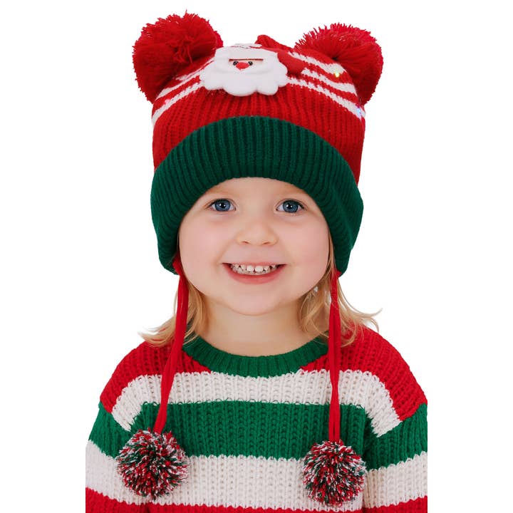 ASSORTED Kids Christmas Led Ear Cover Chin Strap Beanie for wholesale on Faire1