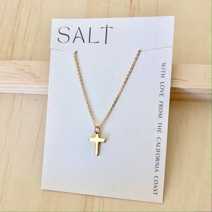 SALT by Sarah Curtis - Wholesale Pendant/Charm Necklace - SIMPLE CROSS NECKLACE | dainty gold cross necklace1