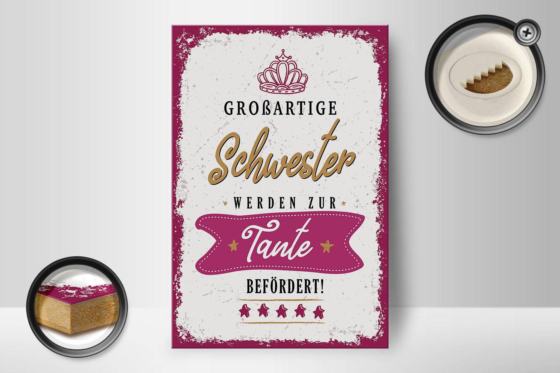 Femer - Wholesale Sign - Wooden sign saying Great sister become aunt 12x18 cm sign1