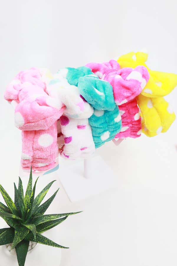 MIX COLOR Polka Dot Print Shower Headwrap for wholesale on Faire5