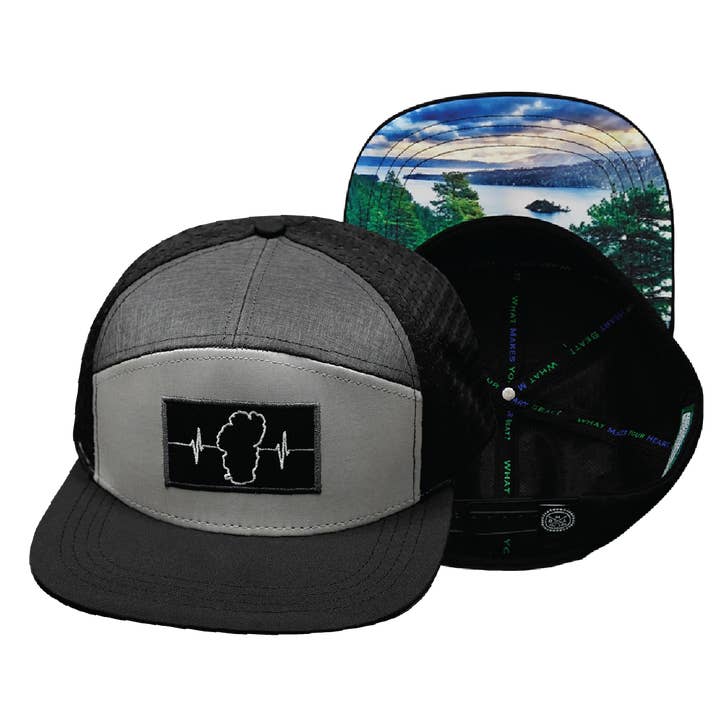 Tahoe - 7 Panel - Black / Gray / Charcoal (Unisex) for wholesale by The Heartbeat Brand