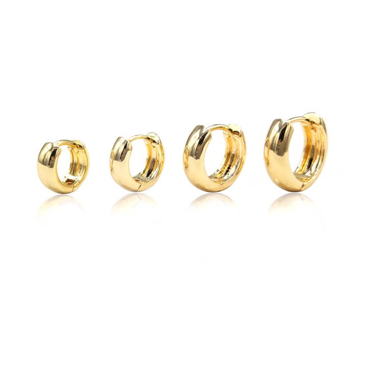UBNY Collection - Wholesale Huggie Earrings - Chunky Huggie Hoop Earring • Hypoallergenic •18K Gold Plated