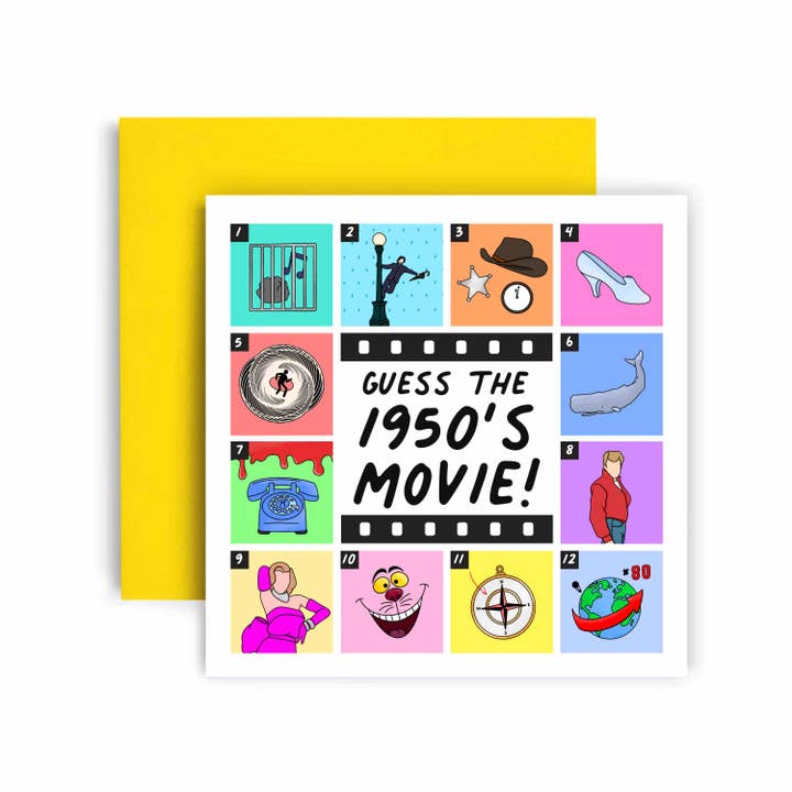 Guess the Movie Birthday Quiz Card for wholesale by Huxters